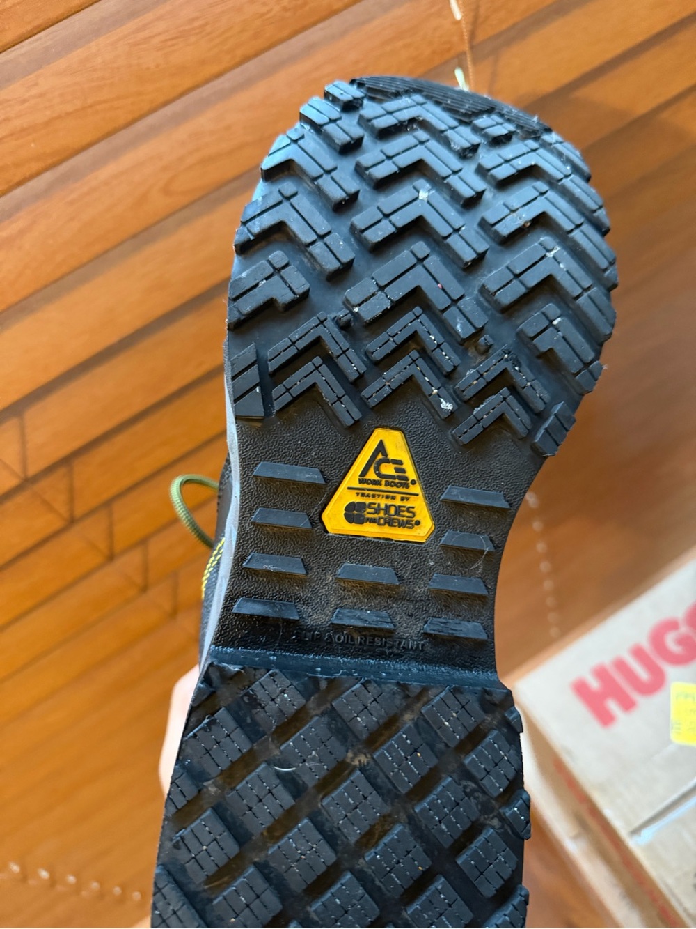 Shoes For Crews Black and Yellow Non-Slip Work Boot